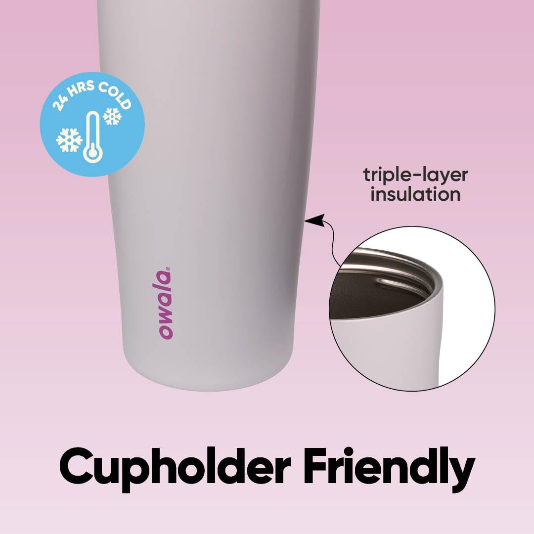 Owala FreeSip Sway Insulated Stainless Steel Water Bottle with Two-Way Spout, Built-In Straw and Bucket Handle, Made for Travel, School, and Sports, 40oz, BPA Free, Leak Proof, Dreamy Field