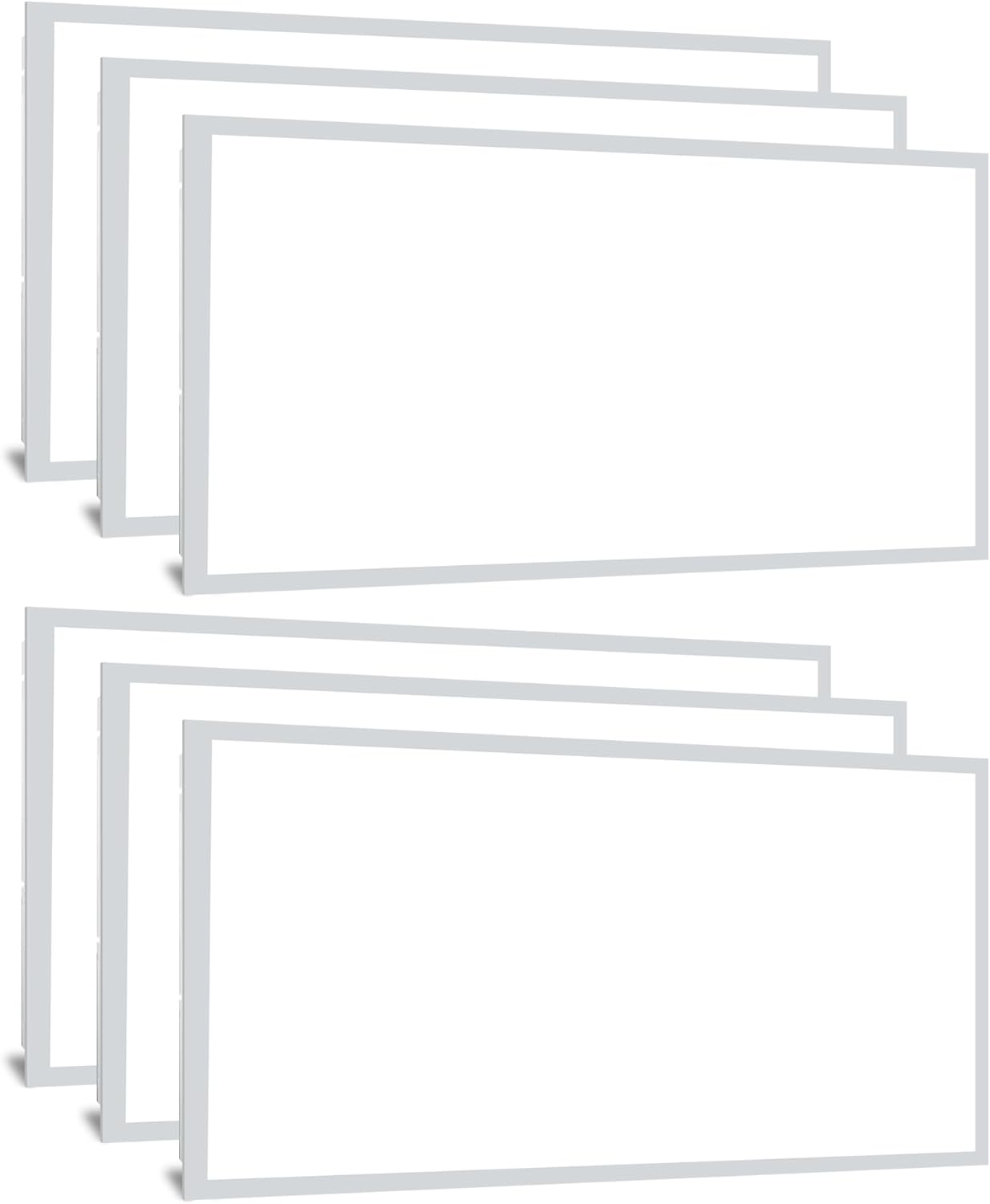 hykolity 6 Pack 2x4 LED Flat Panel Troffer Light, 30/40/50W 3-Wattage Selectable, 0-10V Dimmable, 5000K 5500lm Lay in Fixture for Office, 3-Lamp F32T8 Fixture Replacement