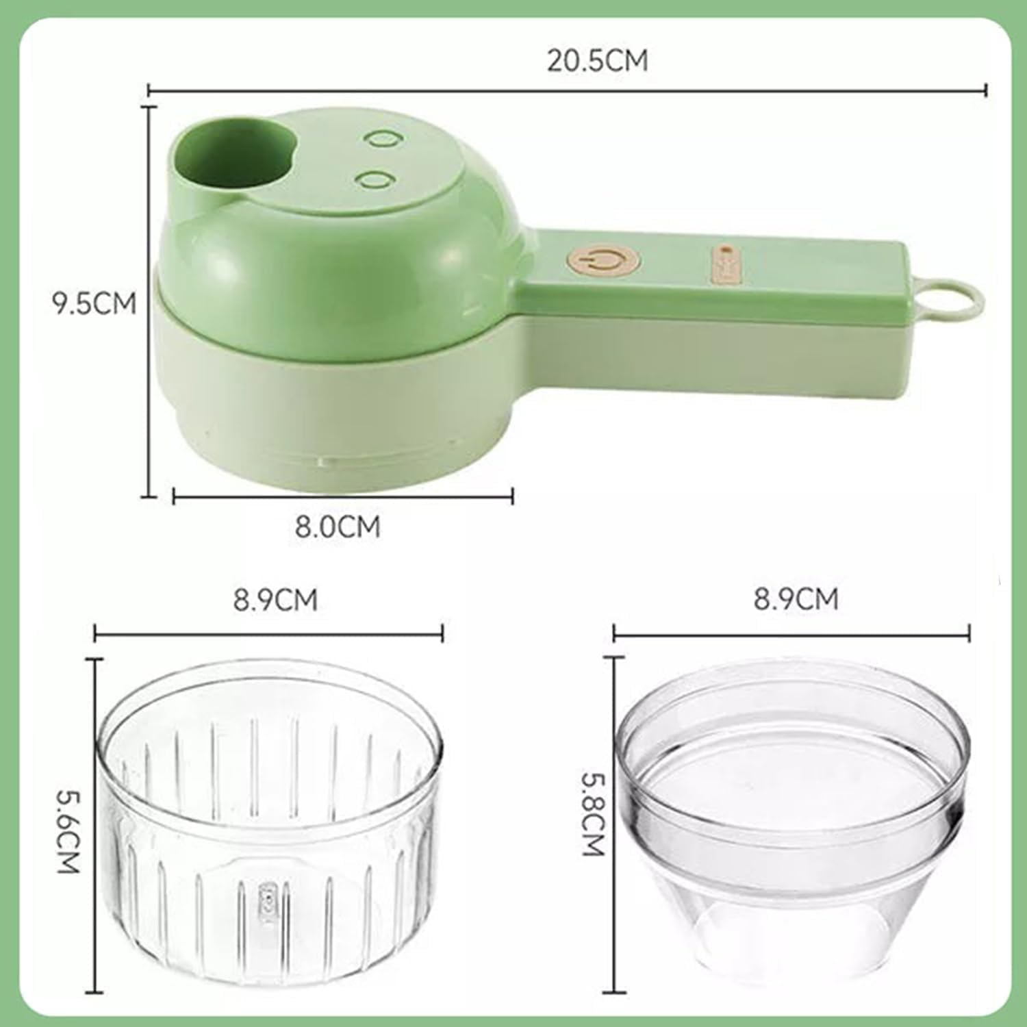 AXEDAES 4 in 1 Multi-Functional Portable Electric Vegetable Cutter Set, Wireless Vegetable Processor for Garlic, Peppers, Onions, Celery, Ginger, Meat, With Brush, Comes with Egg & Cream Beater.