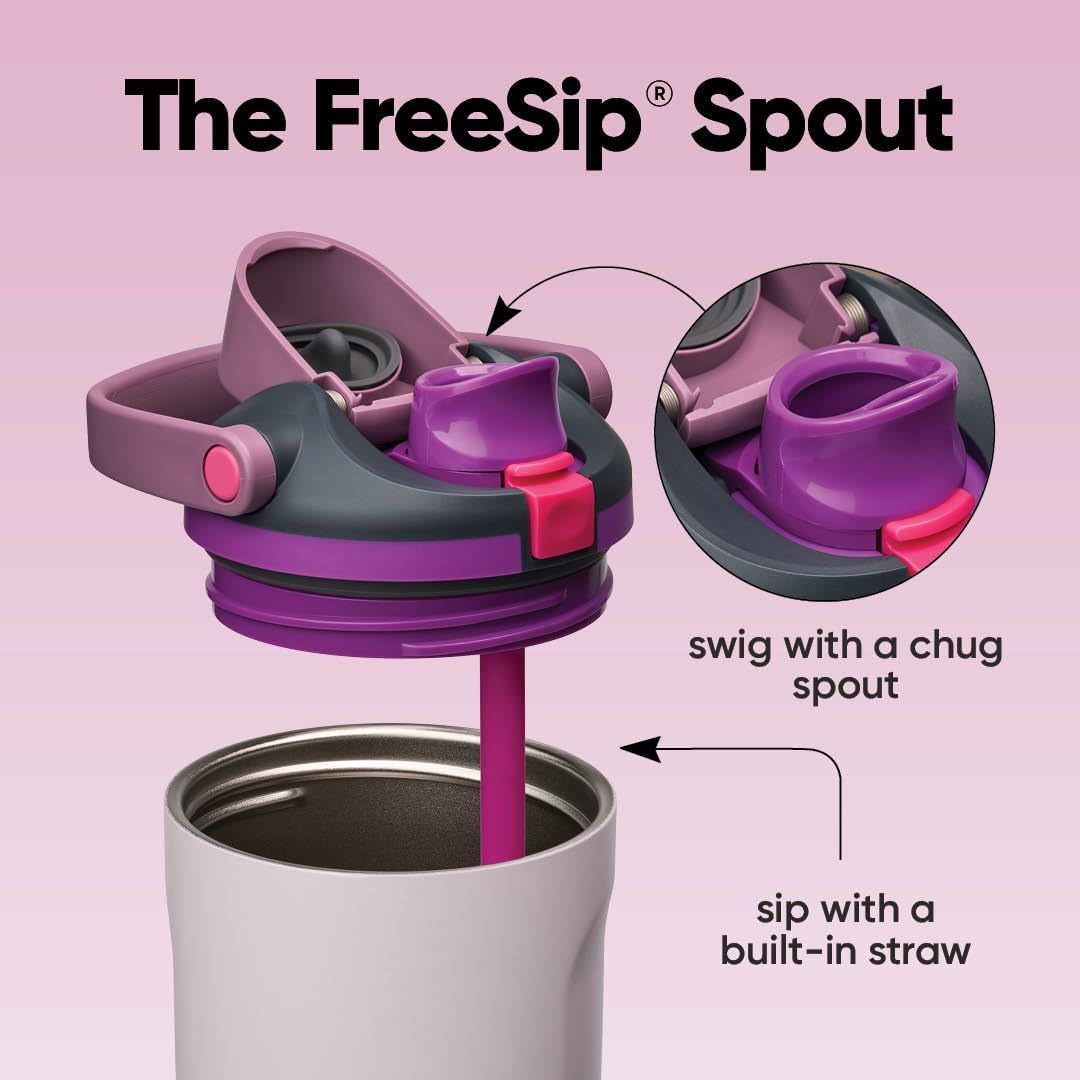 Owala FreeSip Sway Insulated Stainless Steel Water Bottle with Two-Way Spout, Built-In Straw and Bucket Handle, Made for Travel, School, and Sports, 40oz, BPA Free, Leak Proof, Dreamy Field