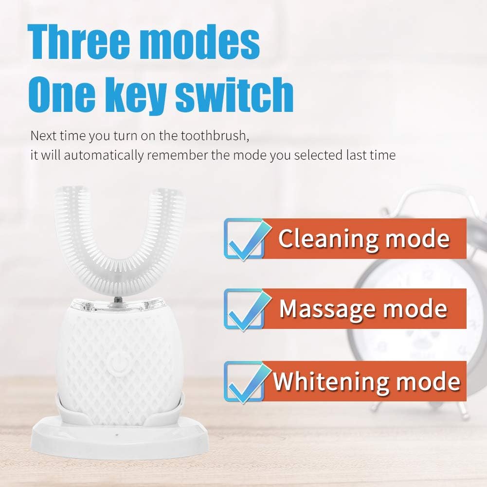 Ultrasonic Toothbrush for Adult Automatic Toothbrush 30'' Automatic Timer Wireless Charging Washable Travel Home Dual-use