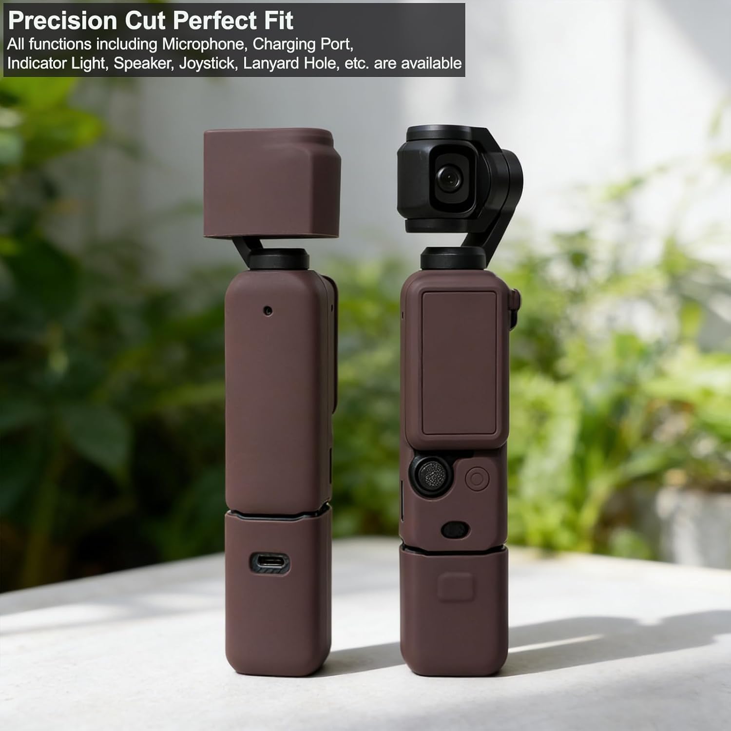 Case for DJI Osmo Pocket 3/Xtra Muse Camera, Soft Silicone Protective Case, Anti-Scratch, Slim Fit Skin with mic Cover and Screen Protector Accessories for Osmo Pocket 3/Xtra Muse (Brown)