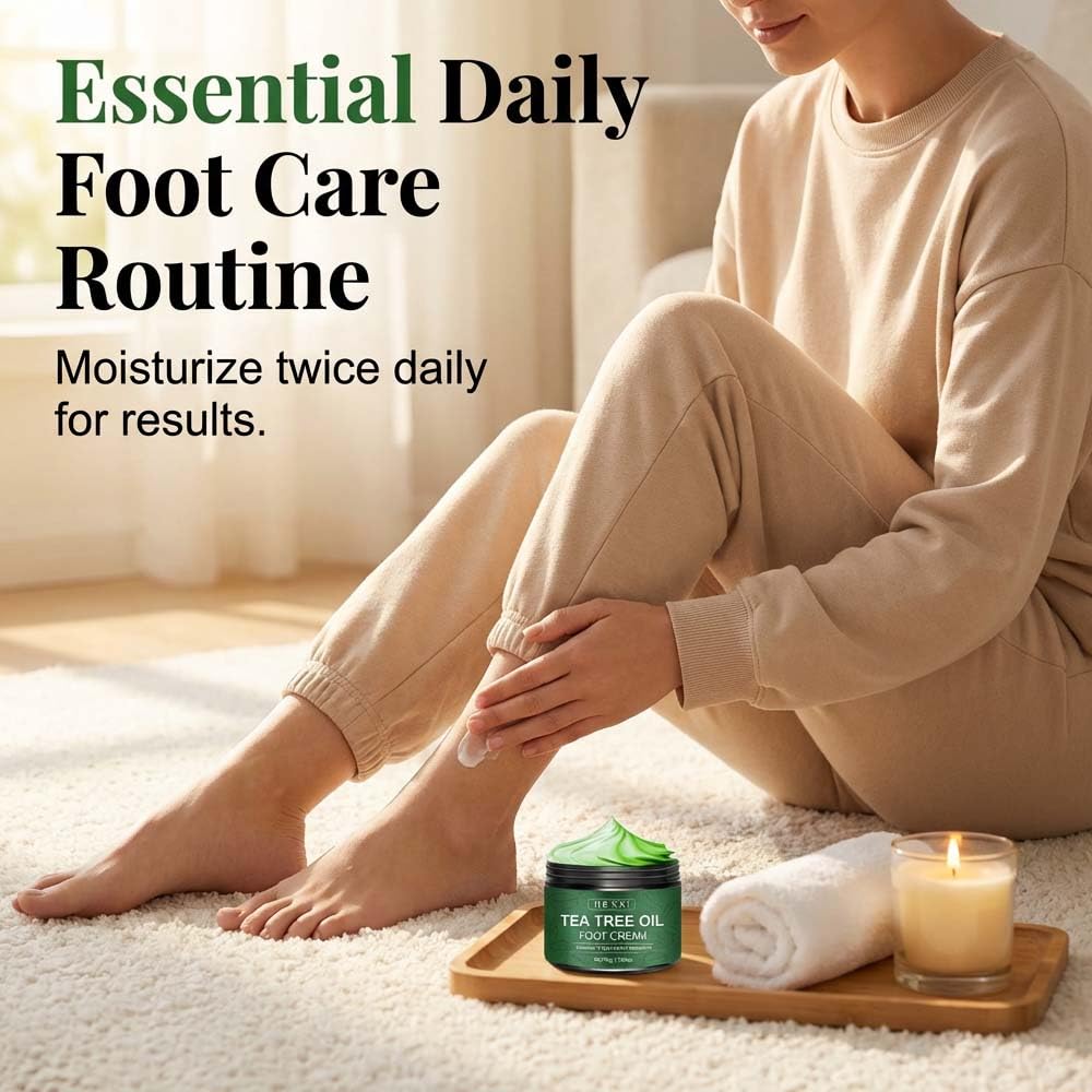 Tea Tree Oil Foot Cream, 2026 New Tea Tree Foot Moisturizer for Dry Cracked Heels and Feet, Soften & Renew Dry, Rough Feet (1)
