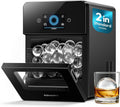 EUHOMY 2" Ice Ball Maker Countertop, 4Pcs Ready in 40Mins, 144Pcs/day, Self-Cleaning Sphere Ice Maker Machine with Crystal Clear Ice, Round Ice Cube Maker for Whiskey & Bourbon