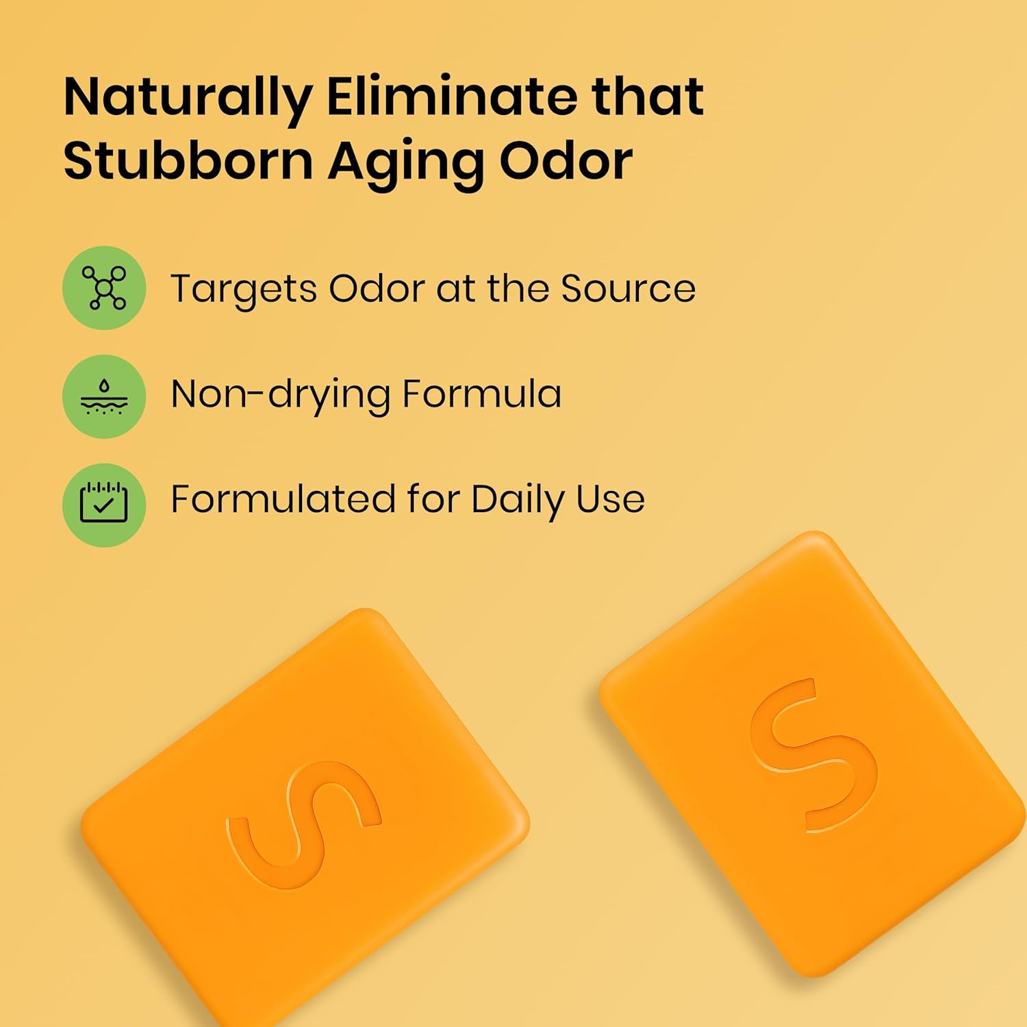 Japanese Persimmon Cleanser Bar 2 Pk Bundle for Body Odor, Persimmon Solution for Old People Smell - Natural Antibacterial Body Bars, Organic Formula, Japanese Skin Care, Antibacterial Hygiene