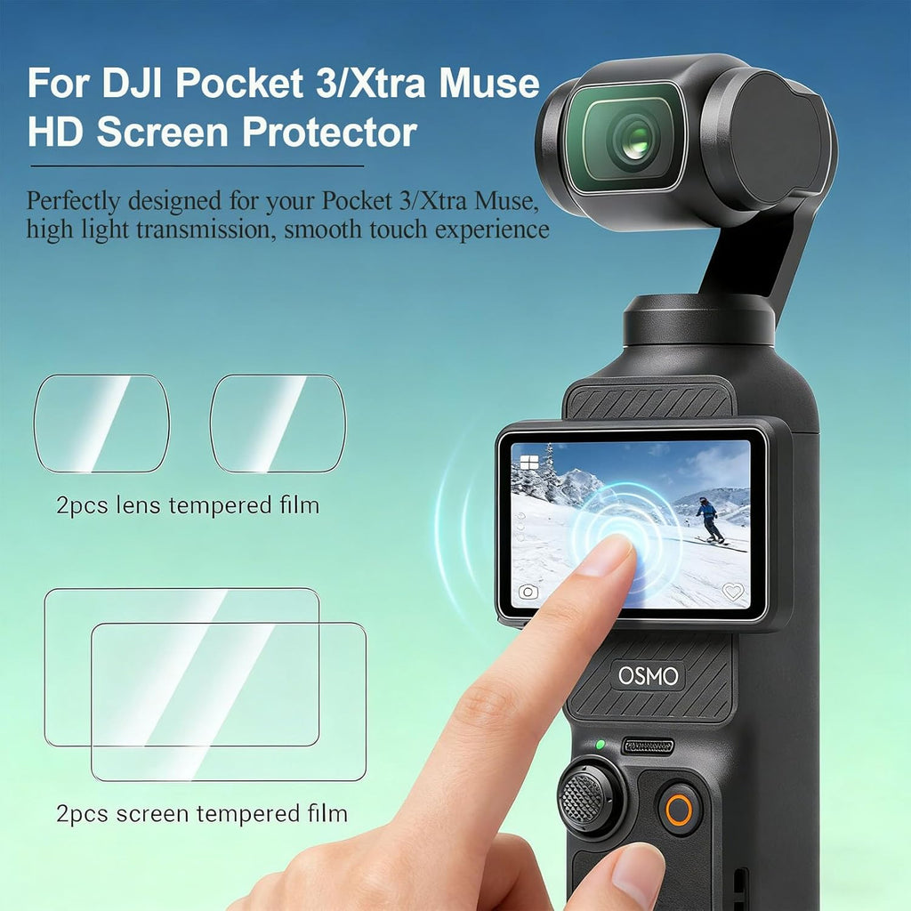 Case for DJI Osmo Pocket 3/Xtra Muse Camera, Soft Silicone Protective Case, Anti-Scratch, Slim Fit Skin with mic Cover and Screen Protector Accessories for Osmo Pocket 3/Xtra Muse (Brown)