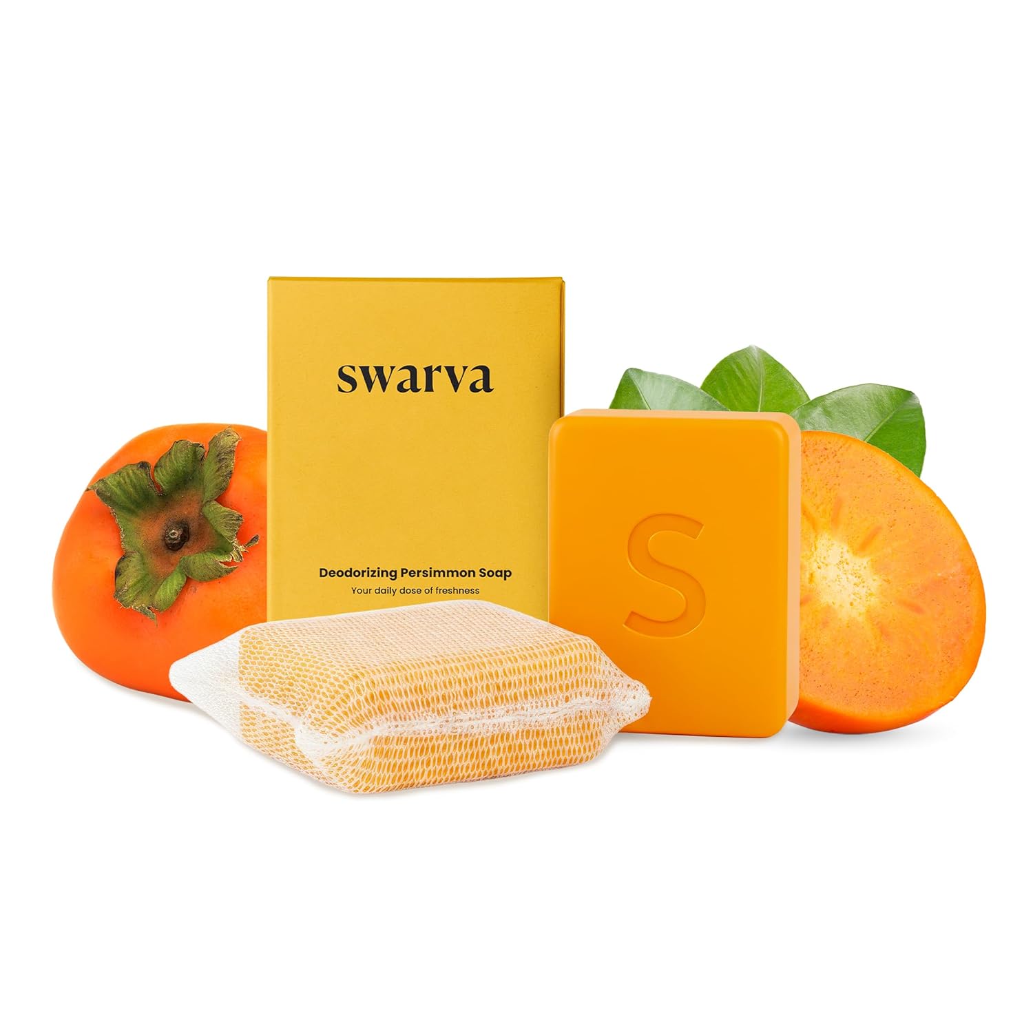 Japanese Persimmon Cleanser Bar 2 Pk Bundle for Body Odor, Persimmon Solution for Old People Smell - Natural Antibacterial Body Bars, Organic Formula, Japanese Skin Care, Antibacterial Hygiene