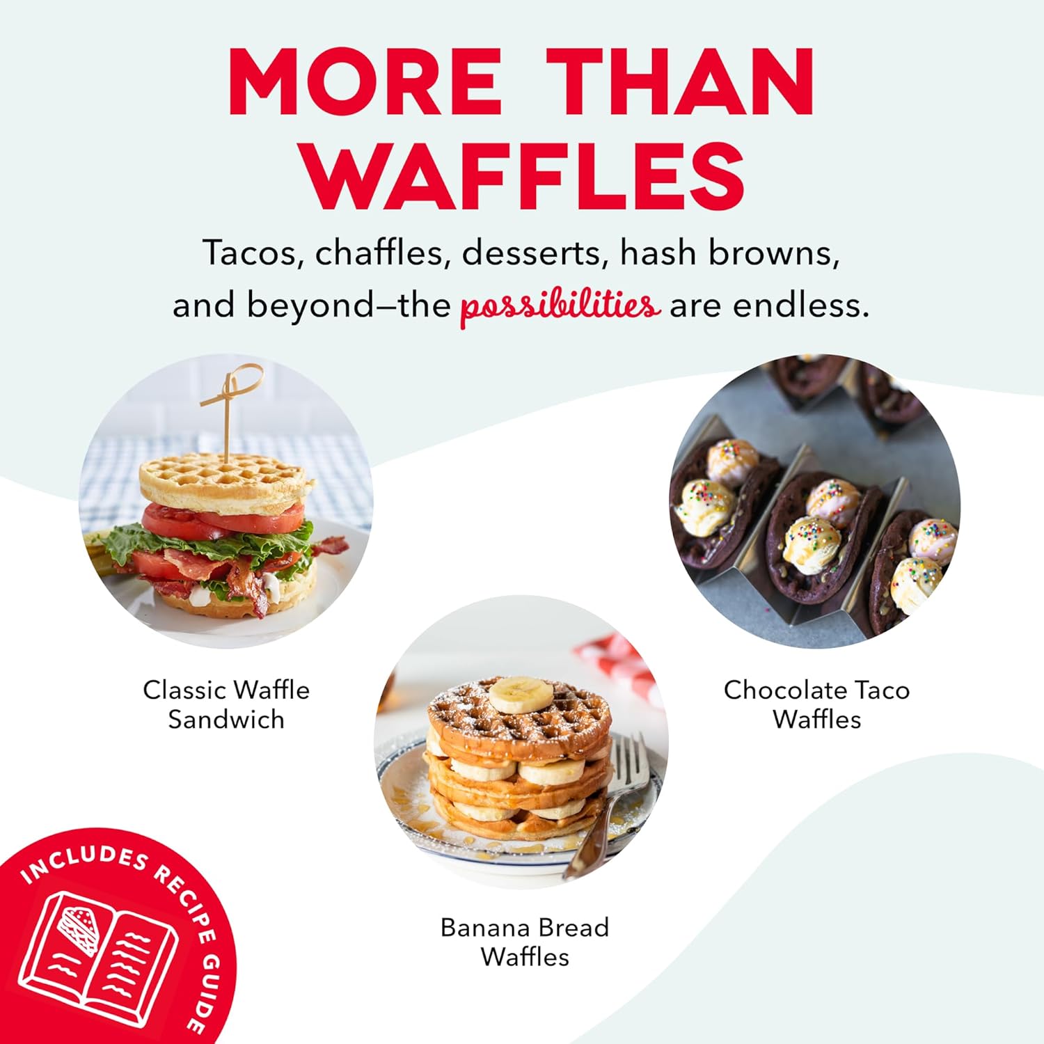 Dash Mini Waffle Maker- Compact Electric Iron for Creative Homemade Treats - Nonstick Surface - Easy-to-Clean - Perfect for Kids & Families - Red