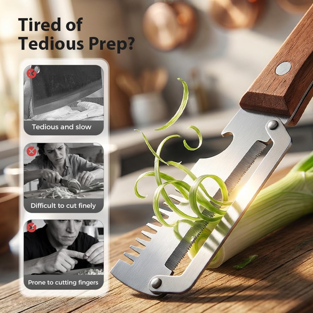 Premium Vegetable Peeler with Wooden Handle and Bottle Opener, Multi-Functional Vegetable Peeler for Kitchen, Kitchen Gadgets Tool for Fruit Pumpkin Peeling Potato Carrot Veggie Peeler (2)