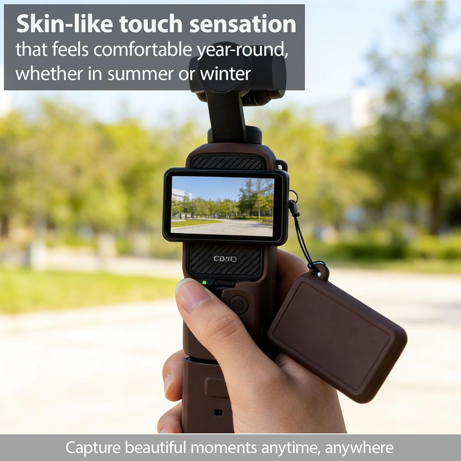 Case for DJI Osmo Pocket 3/Xtra Muse Camera, Soft Silicone Protective Case, Anti-Scratch, Slim Fit Skin with mic Cover and Screen Protector Accessories for Osmo Pocket 3/Xtra Muse (Brown)