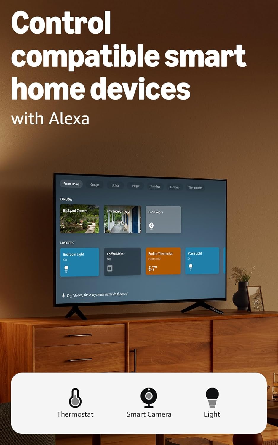 Amazon Fire TV Stick HD, free and live TV, Alexa Voice Remote, smart home controls, HD streaming