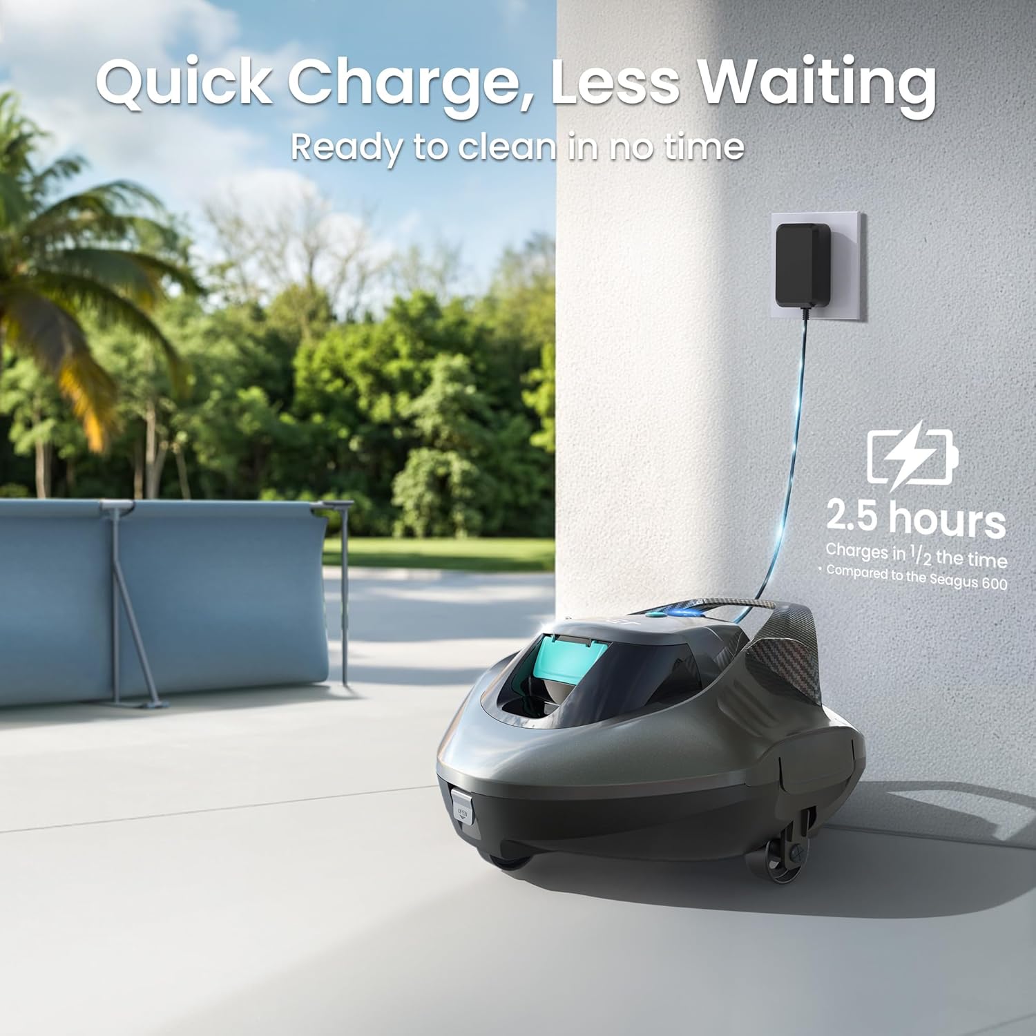 (2026 Upgrade) AIPER Seagull SE Cordless Robotic Pool Cleaner, Above Ground Pool Vacuum with LED Indicator, Lasts 100 Mins, Self-Parking, Ideal for Flat Pools up to 860 sq.ft (Renewed)