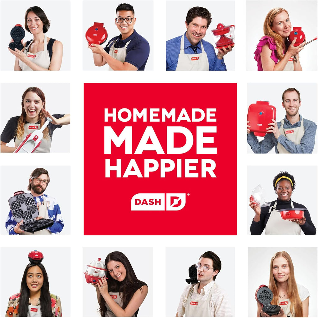 Dash Mini Waffle Maker- Compact Electric Iron for Creative Homemade Treats - Nonstick Surface - Easy-to-Clean - Perfect for Kids & Families - Red