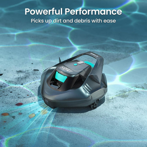 (2026 Upgrade) AIPER Seagull SE Cordless Robotic Pool Cleaner, Above Ground Pool Vacuum with LED Indicator, Lasts 100 Mins, Self-Parking, Ideal for Flat Pools up to 860 sq.ft (Renewed)