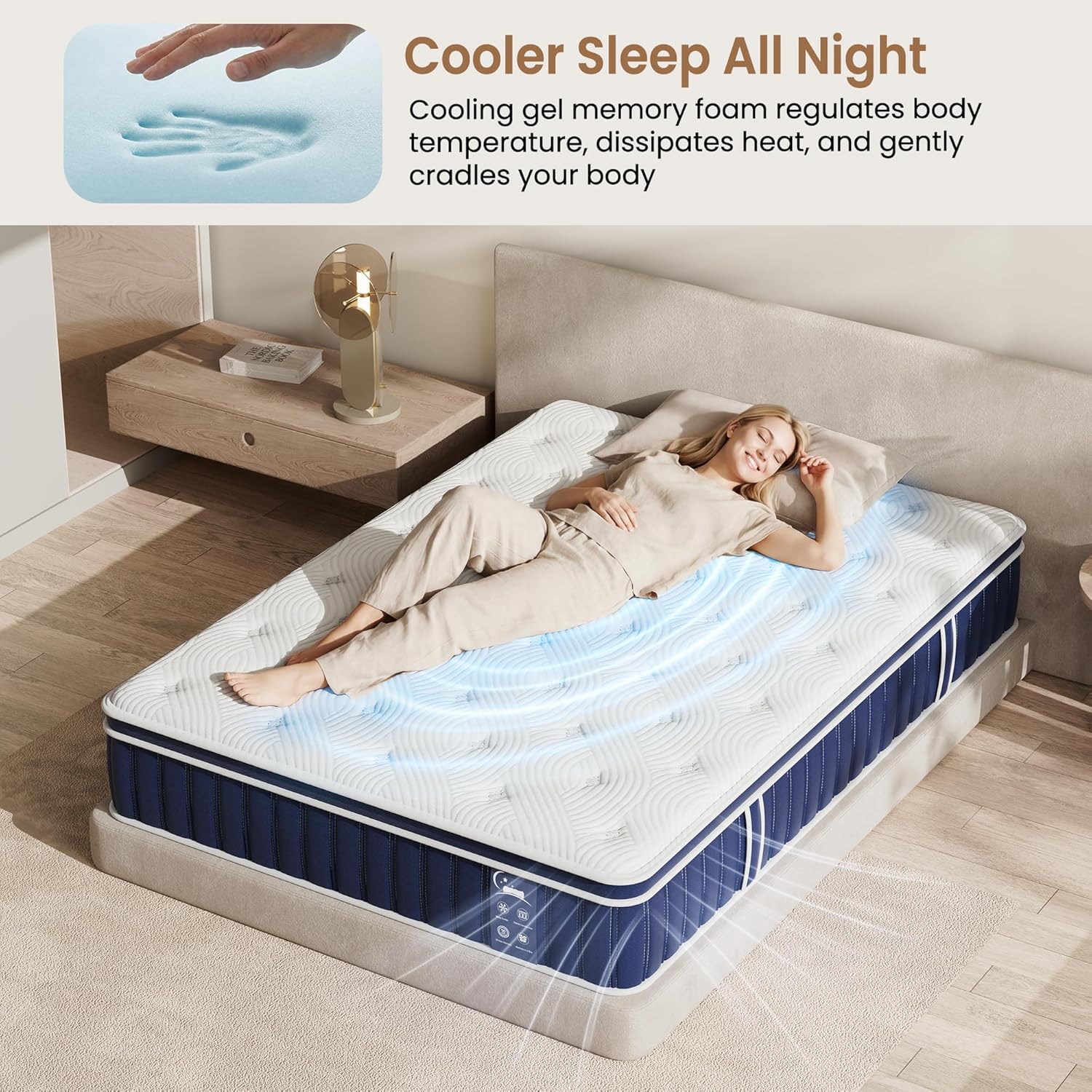 Twin Size 12 Inch Hybrid Mattress with Targeted Comfort, Pocket Coil & Foam, Medium Firm Mattress for Kids, Teens & Guest Rooms, Mattress in a Box, CertiPUR-US Certified