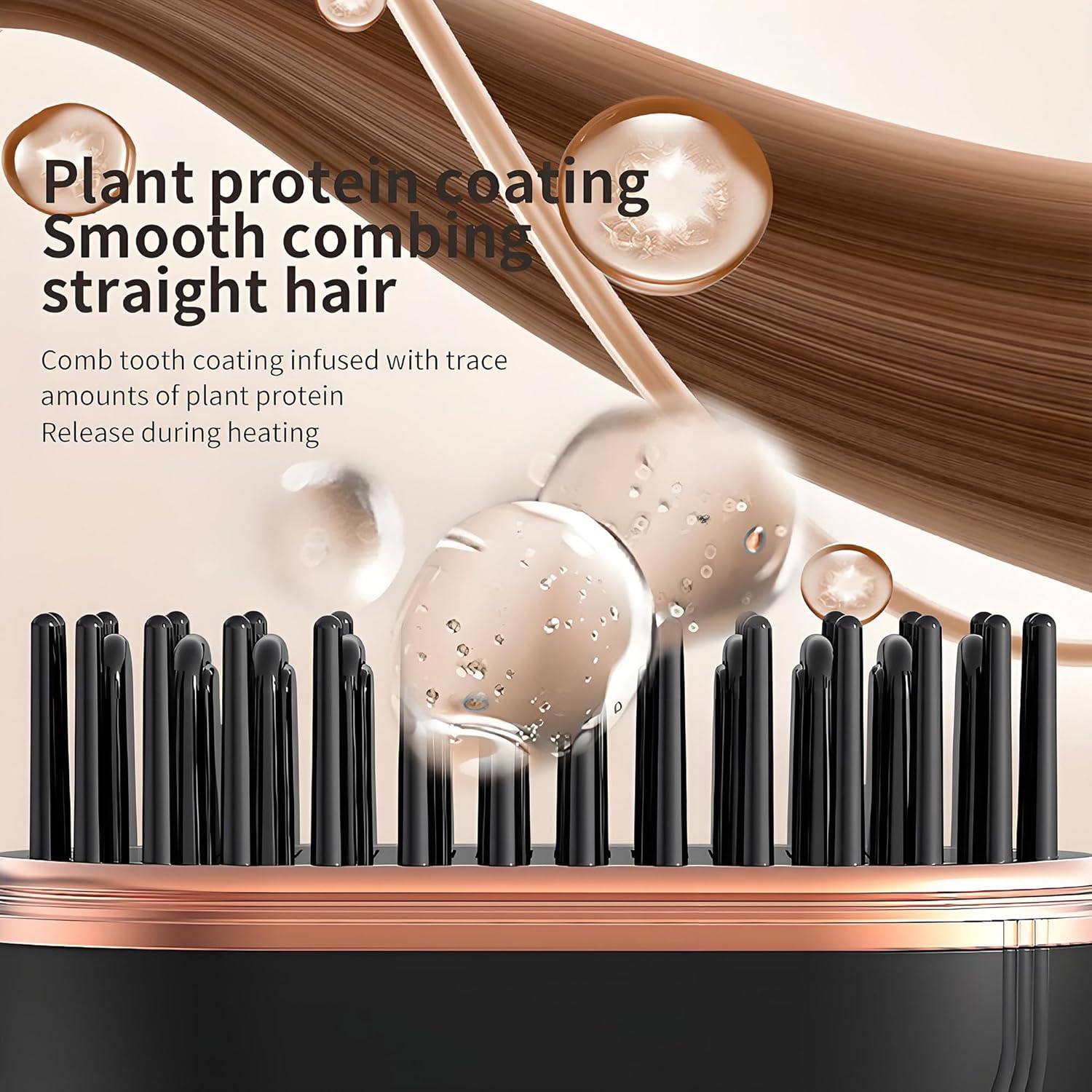 Yaslayp Glambrushs Mini Hair Straightener,Rechargeable Wireless Portable Hair Straightener Brush,3-Speed Temperature Control,Mini Hair Straightener for Women,Idea for Home Travel (Pink)