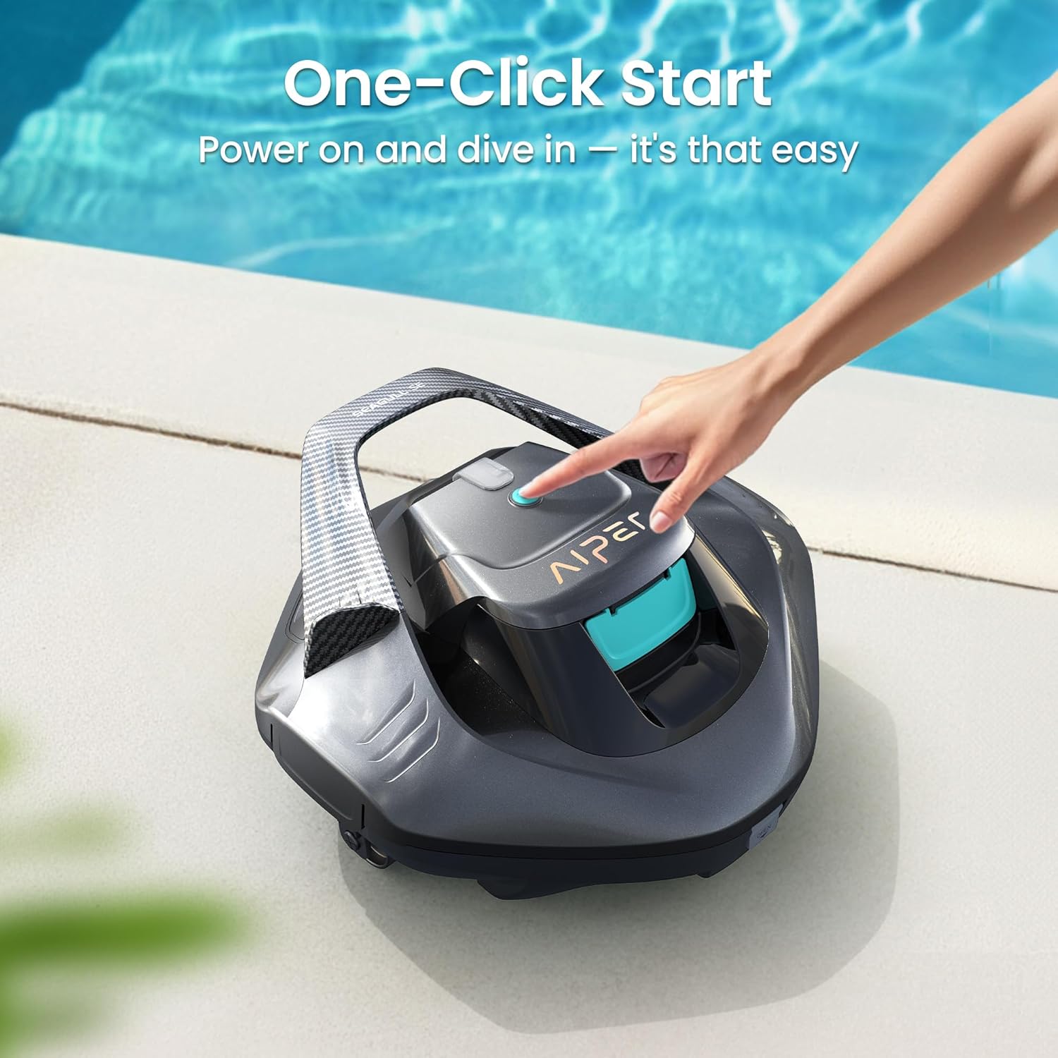 (2026 Upgrade) AIPER Seagull SE Cordless Robotic Pool Cleaner, Above Ground Pool Vacuum with LED Indicator, Lasts 100 Mins, Self-Parking, Ideal for Flat Pools up to 860 sq.ft (Renewed)