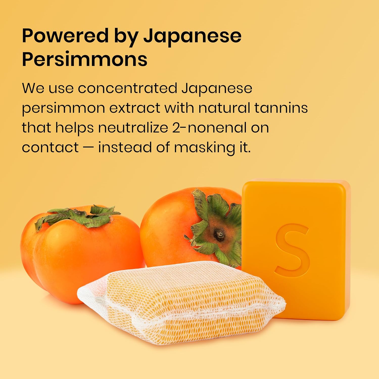 Japanese Persimmon Cleanser Bar 2 Pk Bundle for Body Odor, Persimmon Solution for Old People Smell - Natural Antibacterial Body Bars, Organic Formula, Japanese Skin Care, Antibacterial Hygiene