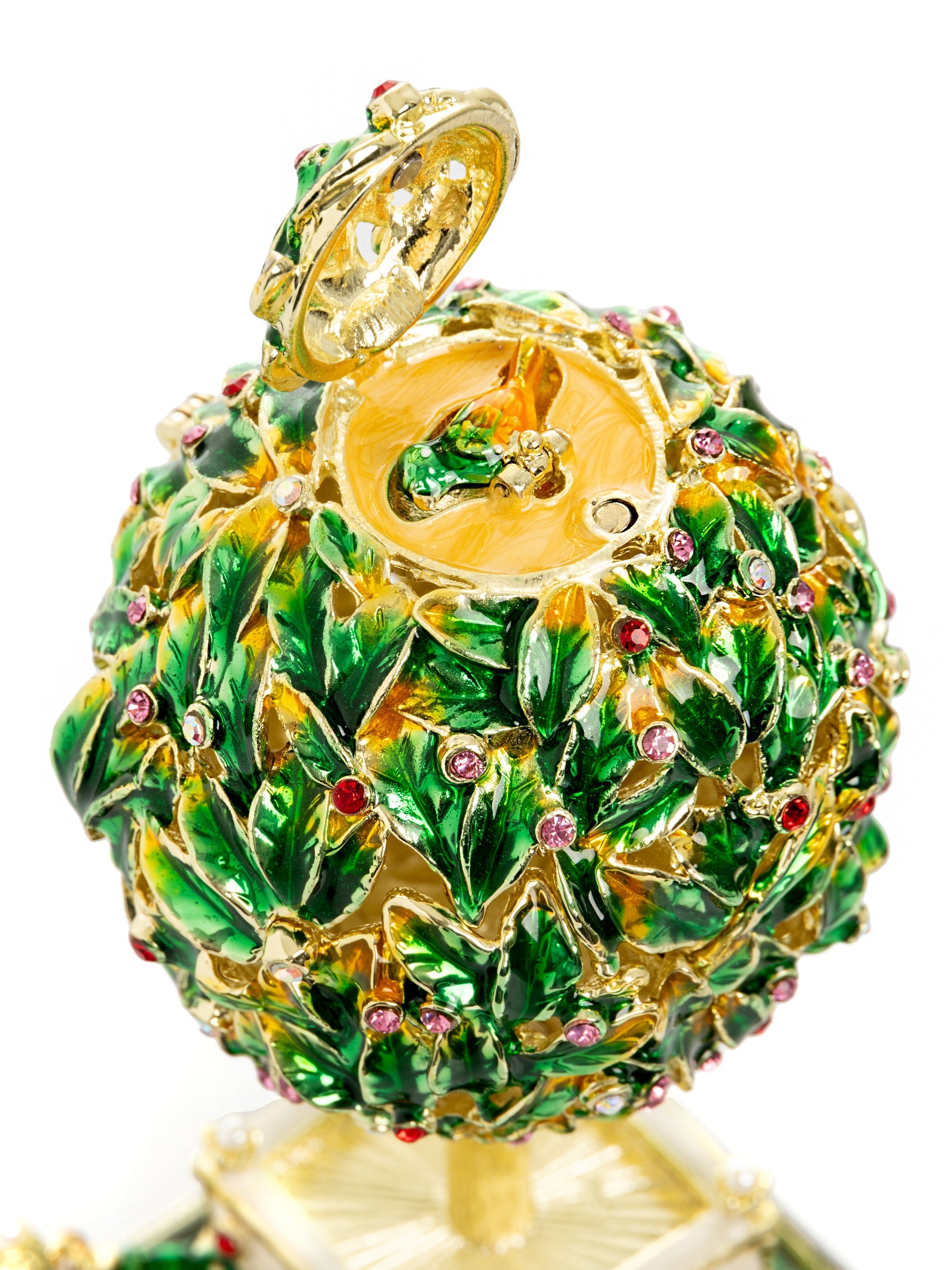 Bay Tree Faberge Egg with Colorful Crystals