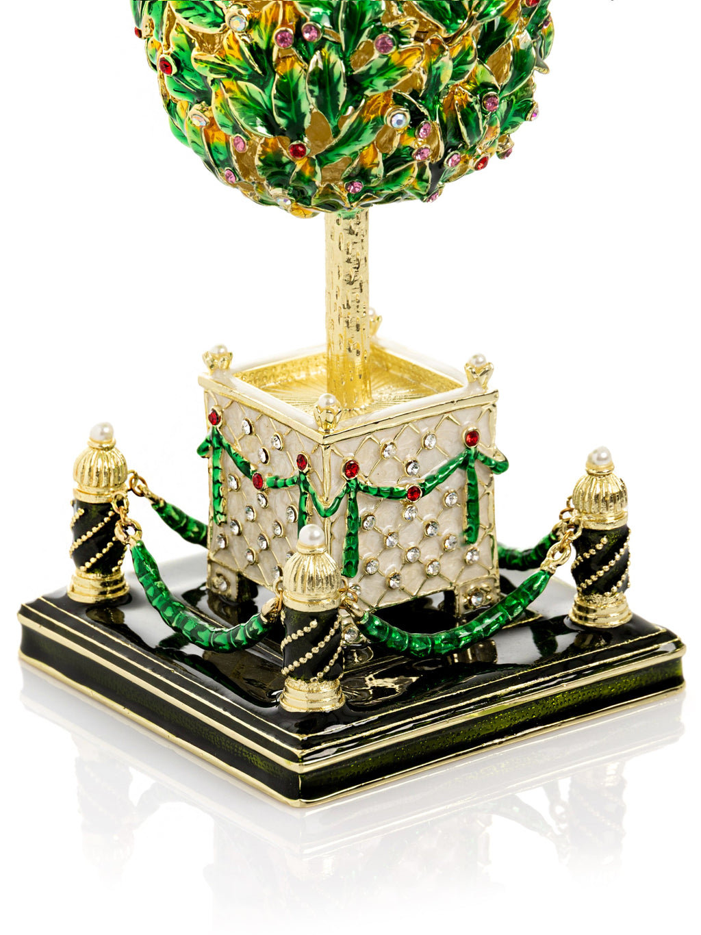 Bay Tree Faberge Egg with Colorful Crystals