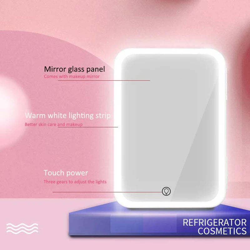 8L Desktop Mini Beauty Makeup Skincare Fridge Small Cosmetics Refrigerator Compact Cooler Warmer for Bedroom Office Car Dorm