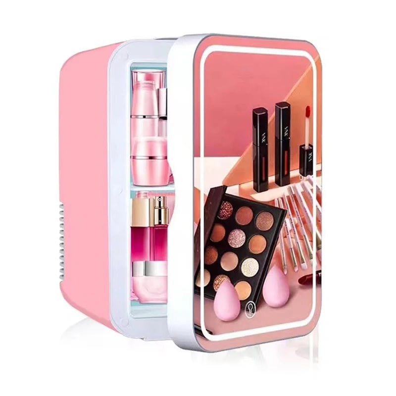 8L Desktop Mini Beauty Makeup Skincare Fridge Small Cosmetics Refrigerator Compact Cooler Warmer for Bedroom Office Car Dorm