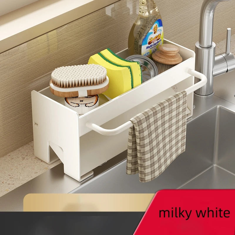 Sink Cleaning Tools Storage Holder Kitchen Stainless Steel Drain Rack for Sponge Cleanser Organizer Rag Hanger