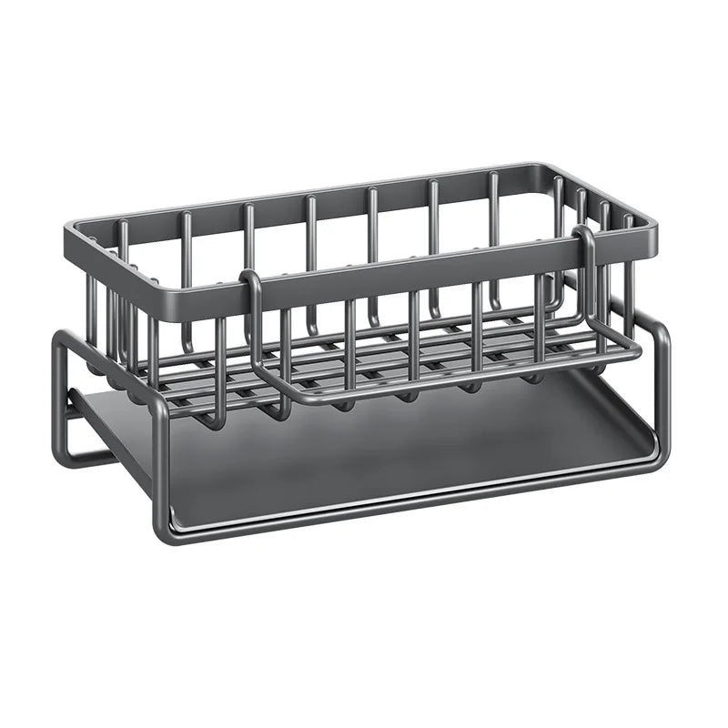 Sink Cleaning Tools Storage Holder Kitchen Stainless Steel Drain Rack for Sponge Cleanser Organizer Rag Hanger